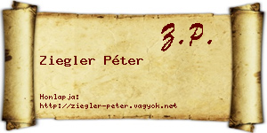 Ziegler Péter névjegykártya